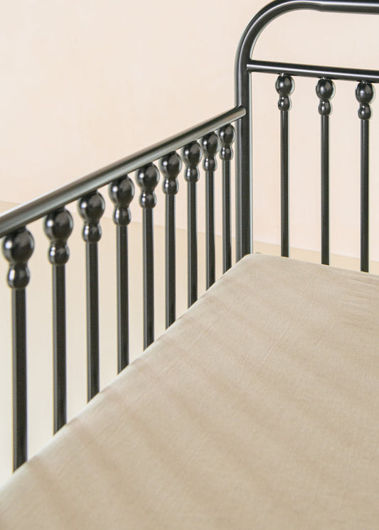 Organic Cotton & Linen Fitted Sheet Crib Size - BEIGE