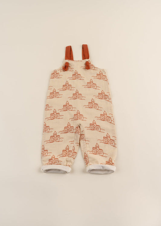 100% Organic Cotton Muslin Dungarees - Dune