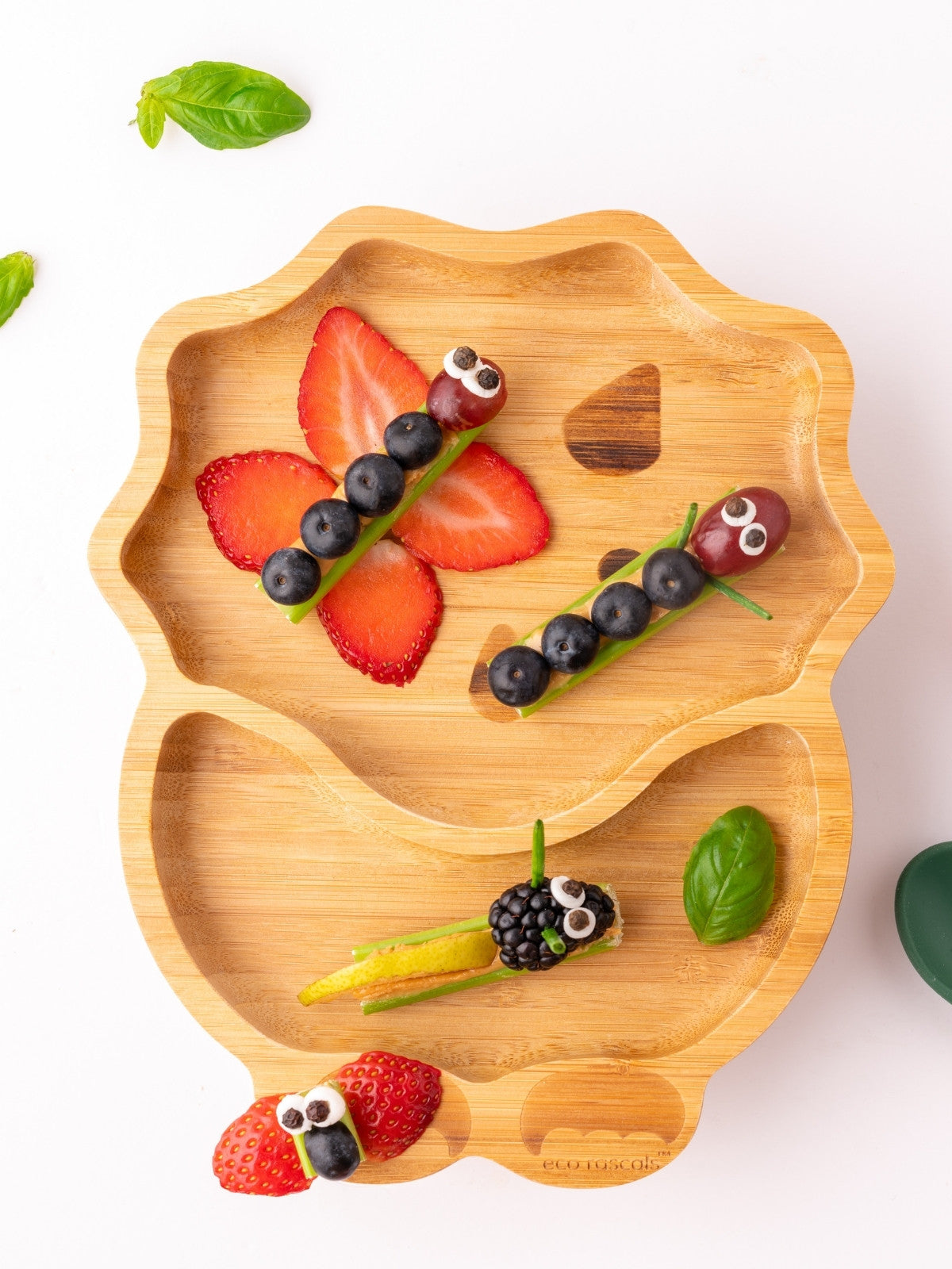 Bamboo dinosaur plate with suction base