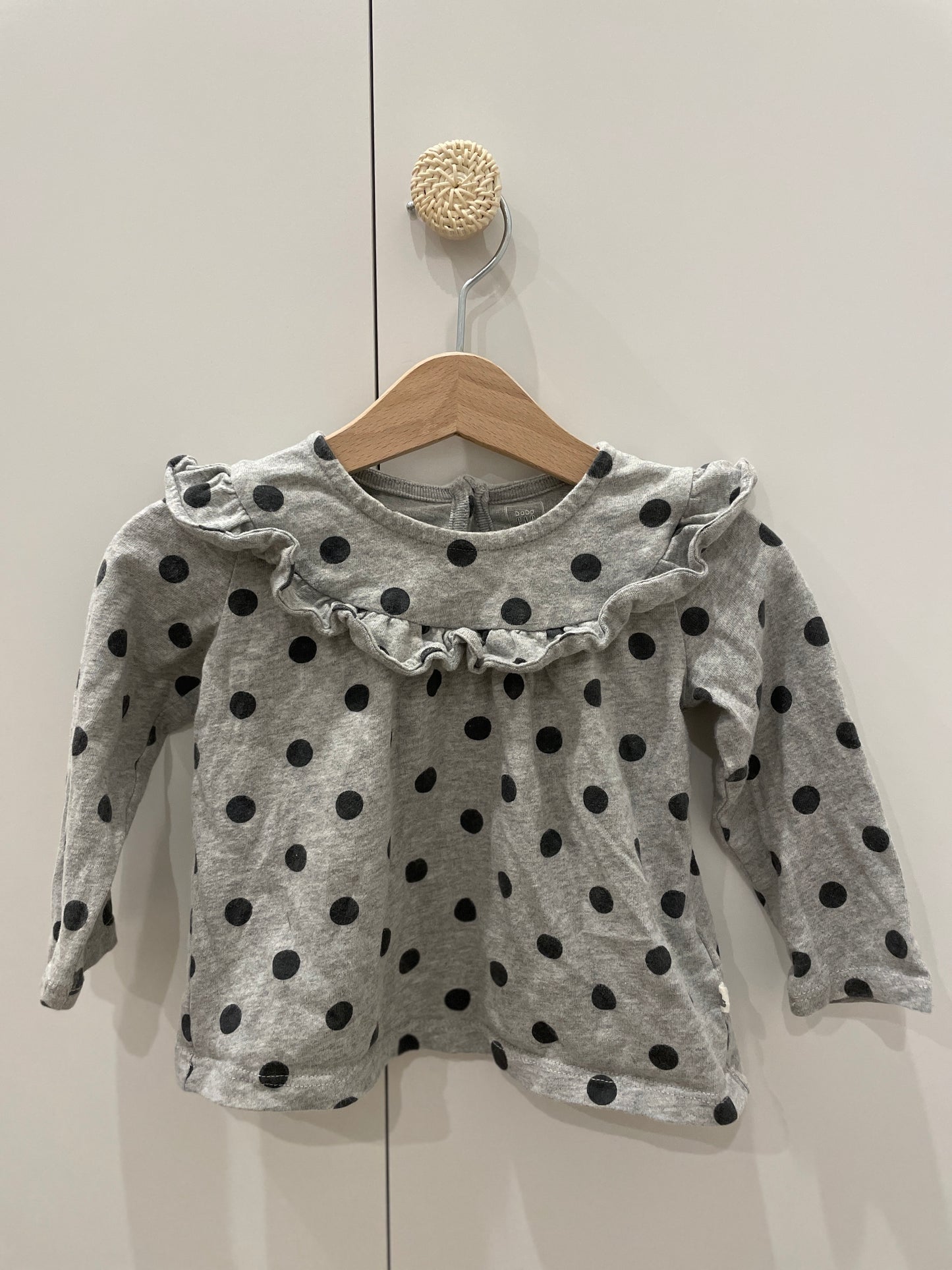 preloved - polka dot long sleeve shirt (12-18 months)