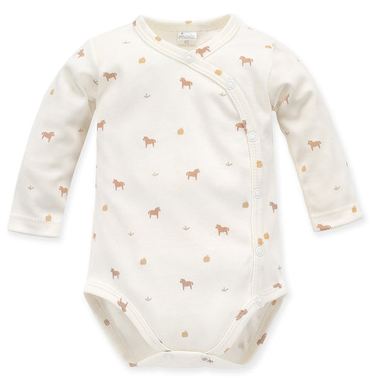 Organic Cotton - Pony buttoned bodysuit - Beige