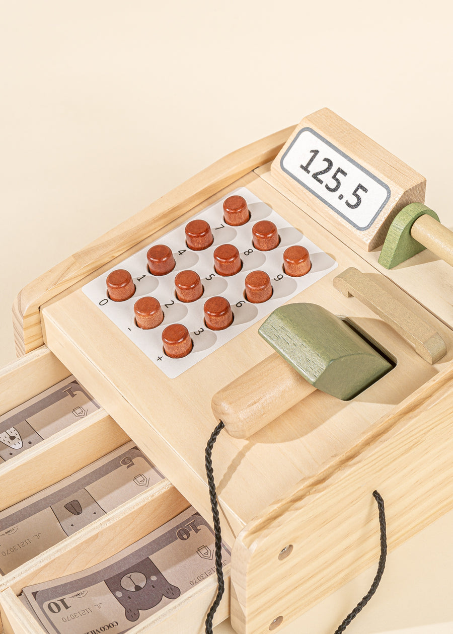 Wooden cash register