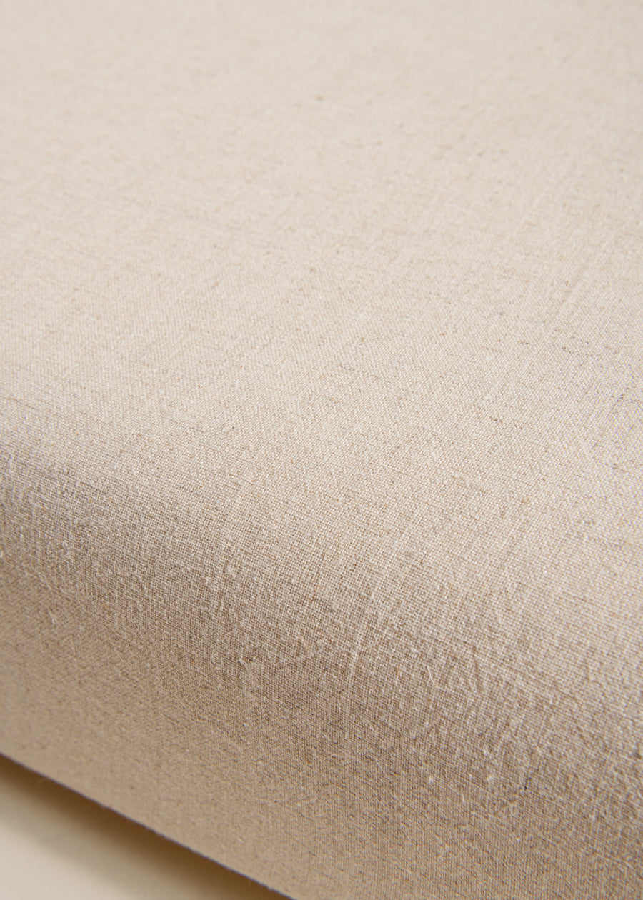 Organic Cotton & Linen Fitted Sheet Crib Size - BEIGE