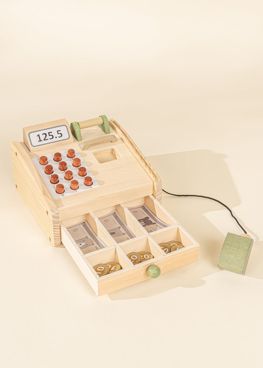 Wooden cash register