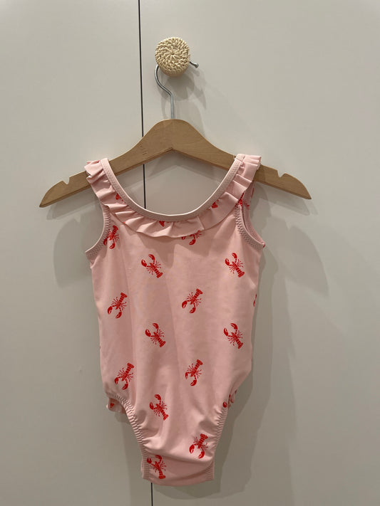 preloved - pink lobsters swimsuit (12-18 months)