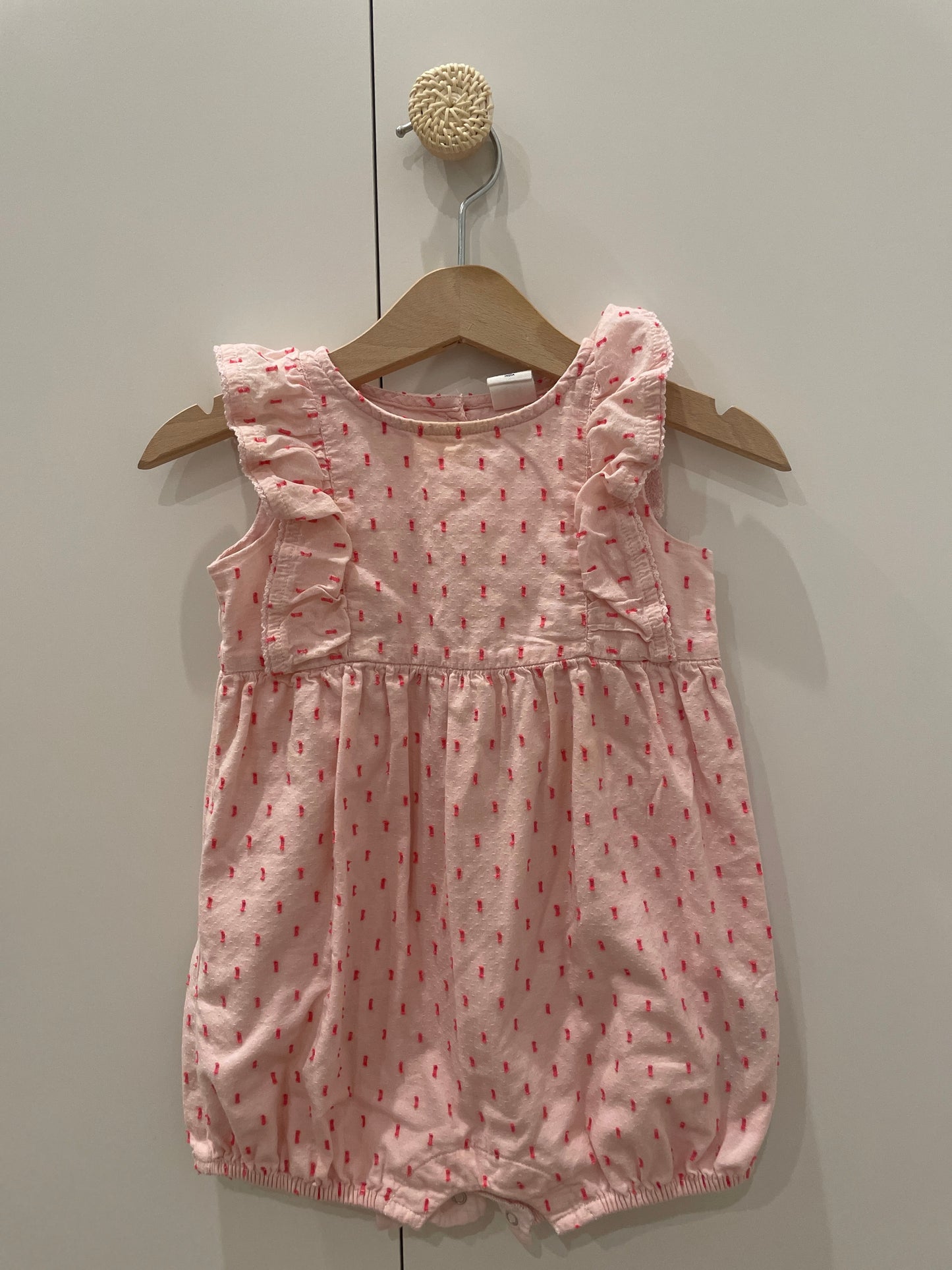 preloved - pink romper (6-12 months)