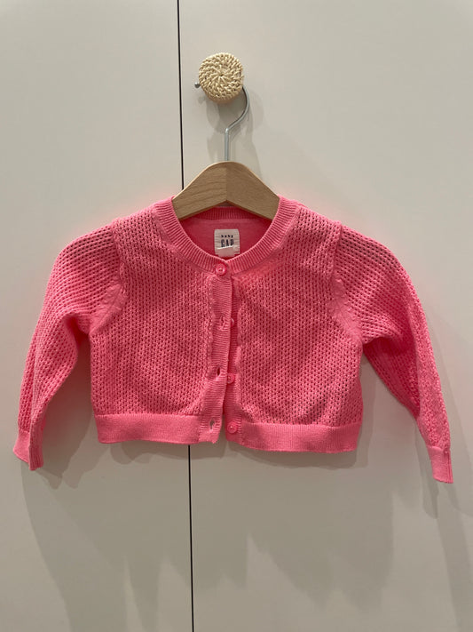 preloved - pink cropped sweater (6-12 months)