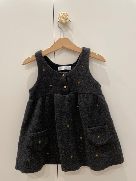 preloved - copper hearts sweater dress (2-3 years)