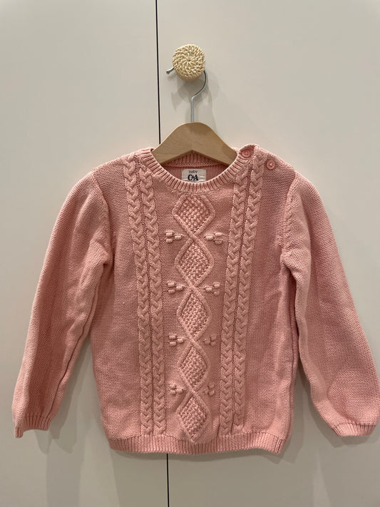 preloved - pink knitted sweater (4 years)