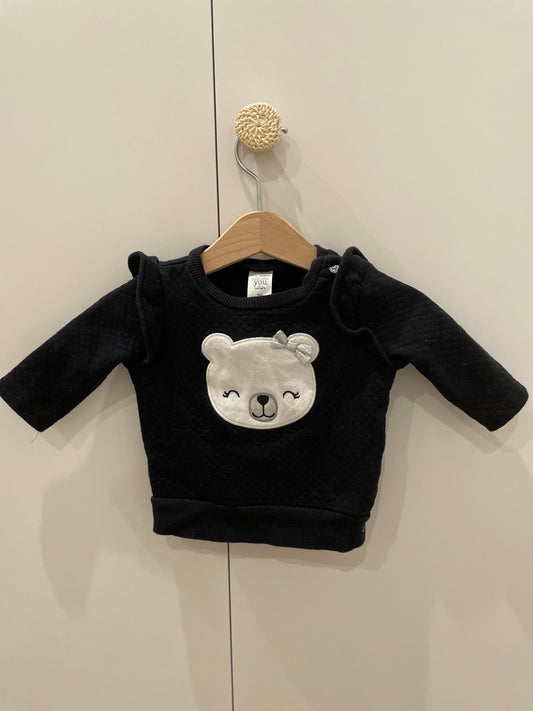 preloved - black bear sweater (3 months)
