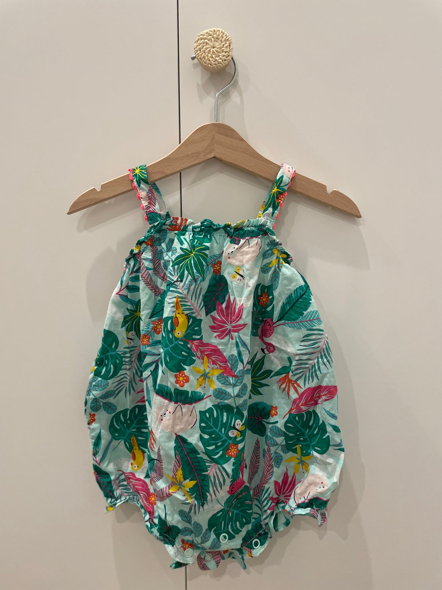 preloved - tropical romper (6-9 months)