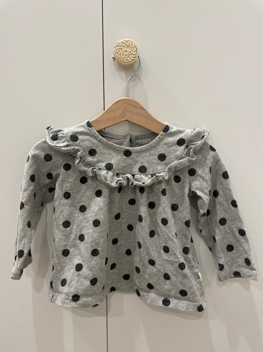 preloved - polka dot long sleeve shirt (12-18 months)