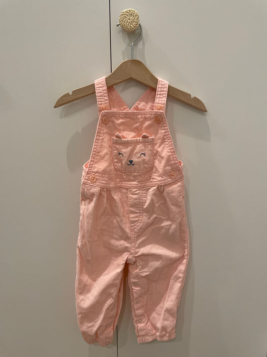 preloved - corduroy pink jumpsuit (12 month)